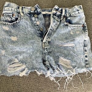 PacSun Frayed Light Blue Jean Shorts